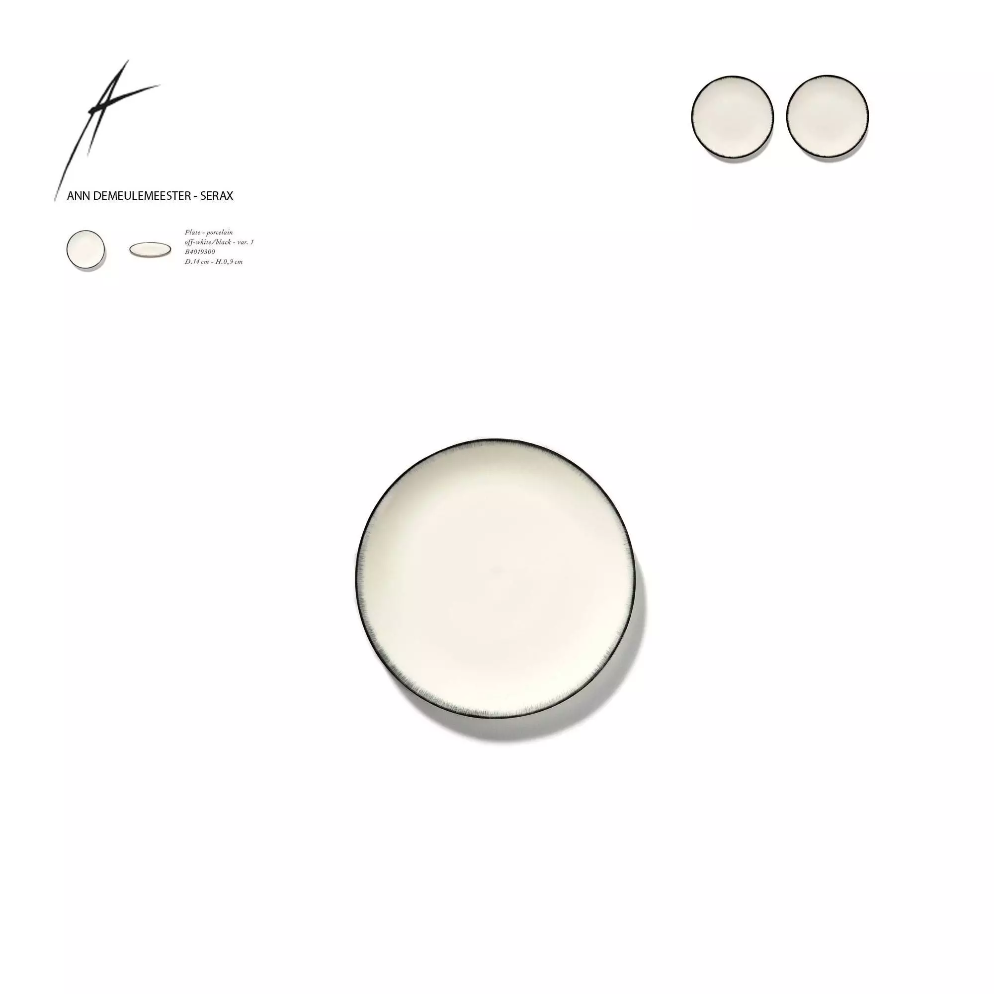 Assiette en porcelaine DÉ - Vendue par 2 / Serax