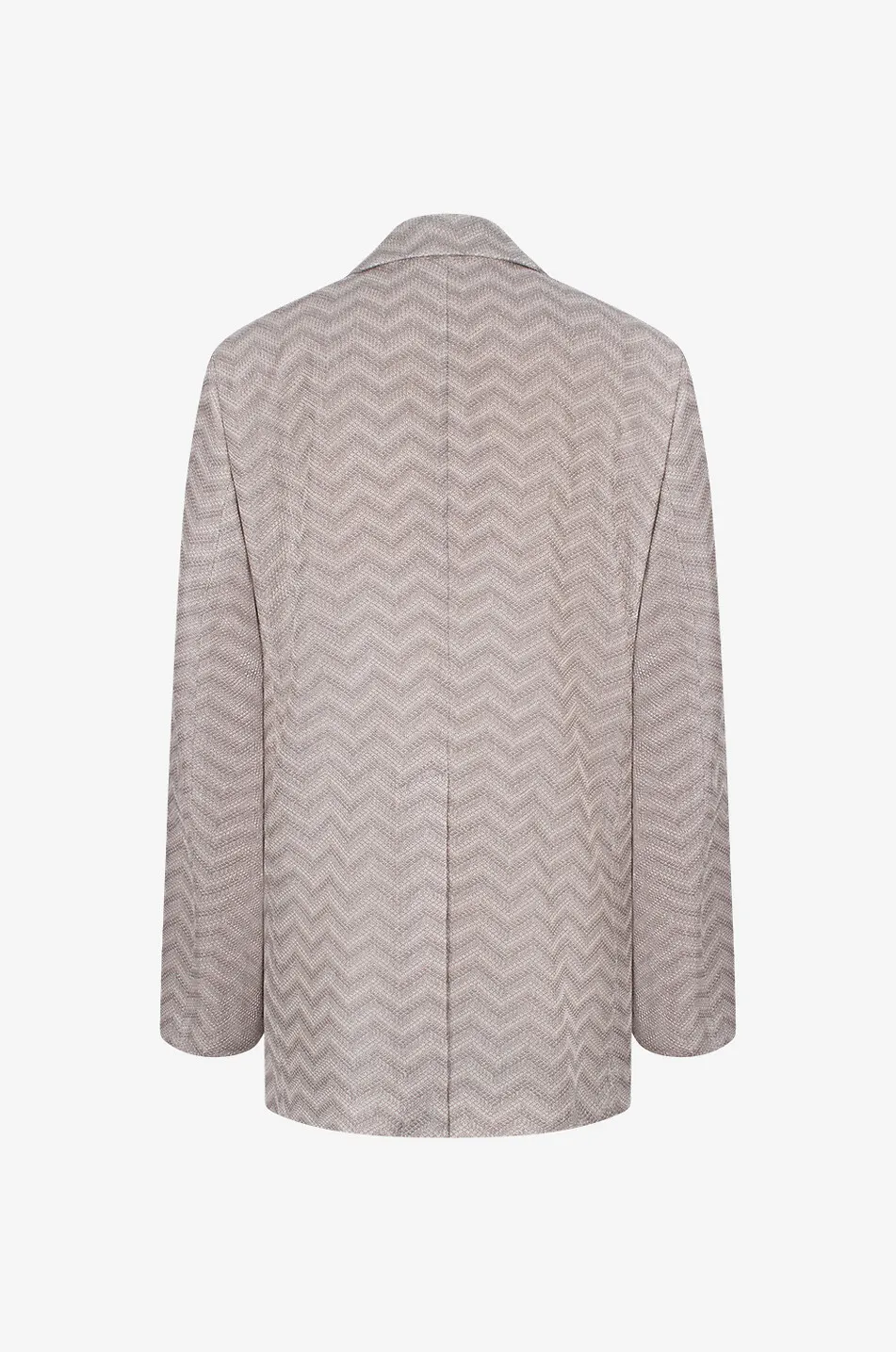 Blazer à boutonnage simple en coton piqué motif chevrons
