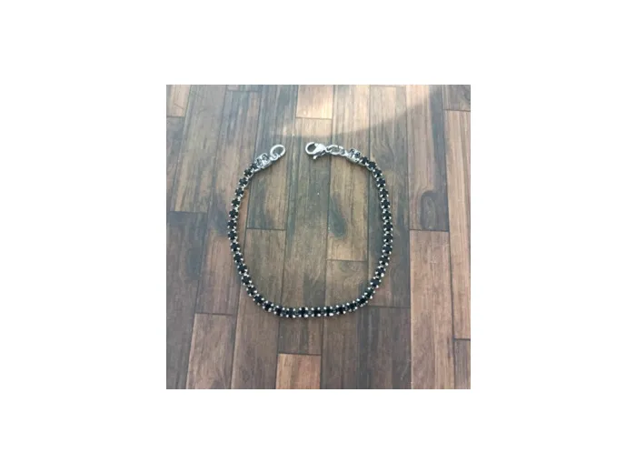 Bracelet strass argenté-noir