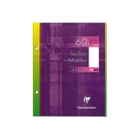 Clairefontaine - feuilles simples 17x22 cm - 60 pages - perforées - blanches unies