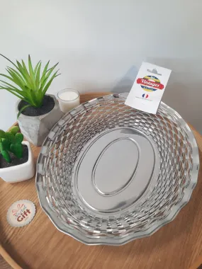 Corbeille à Pain ovale - argenté - 30 cm - 100% française