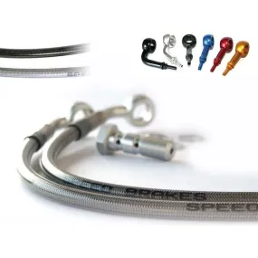 Durite de frein avant d'aviation SPEEDBRAKES carbone/raccord noir Yamaha XVS 1100 DRAGSTAR