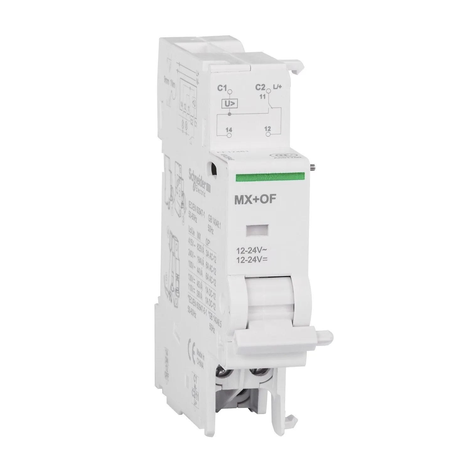 Déclencheur à émission de tension MX + OF 12 / 24VCA-CC 3A 415VCA - 6A 240VCA - A9N26948