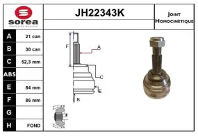Jeu de joints, arbre de transmission TOPCAR JH22343K 