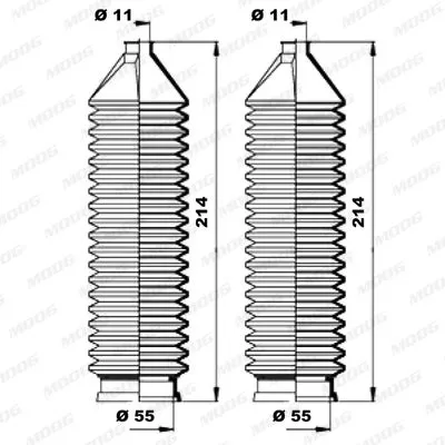 Jeu de joints-soufllets de crémaillère de direction MOOG K150167 
