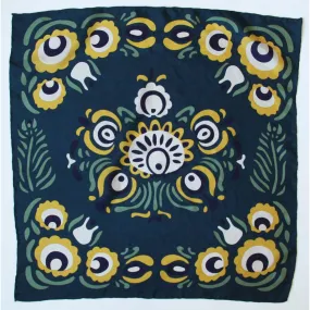 Les Belles Vagabondes - Foulard en soie Zora bleu marine
