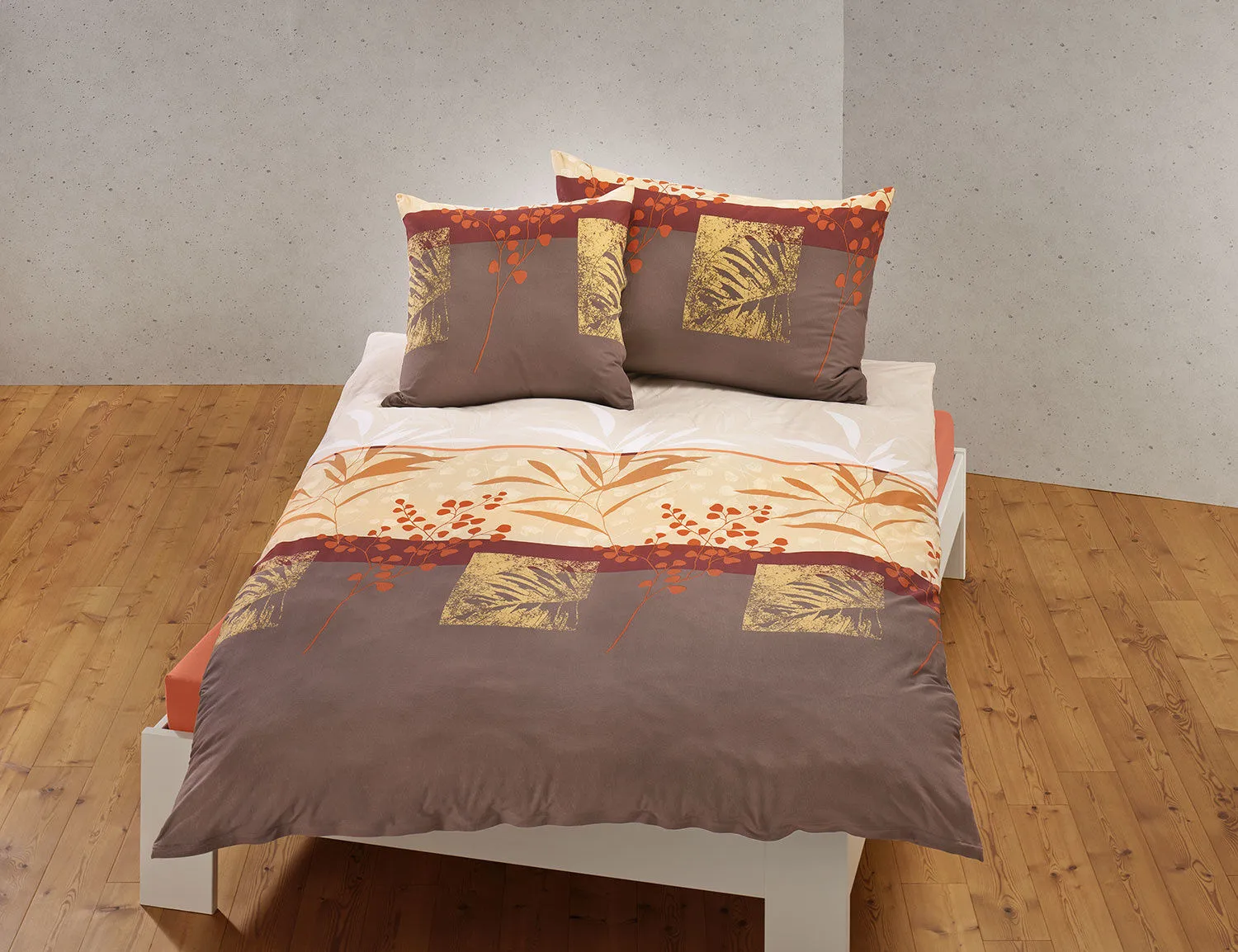 Linge de lit orné de rayures et d'un fin motif de gingko ⋆ Lehner Versand