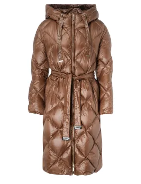 Max Mara Parka longue Anna en duvet d'oie brun