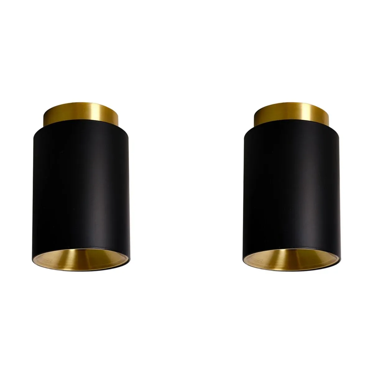 Pack duo plafonnier en acier finition noir mat 8,5cmTobo