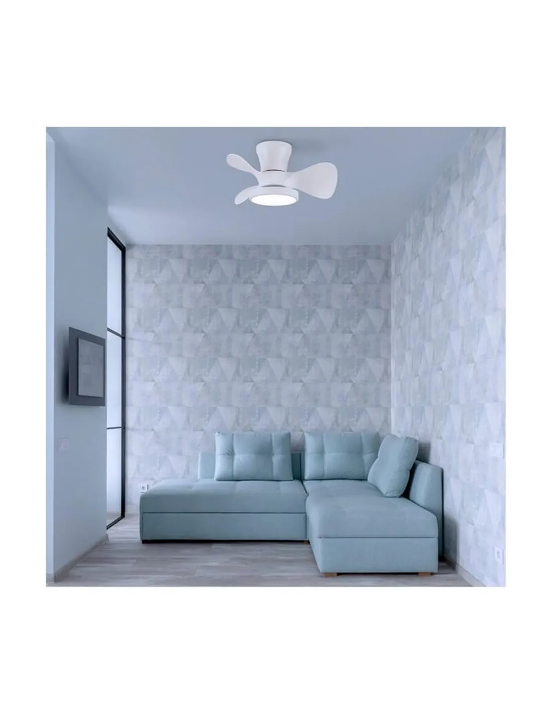 Petit ventilateur de plafond LED MOLL Blanc 20W | LéonLeds