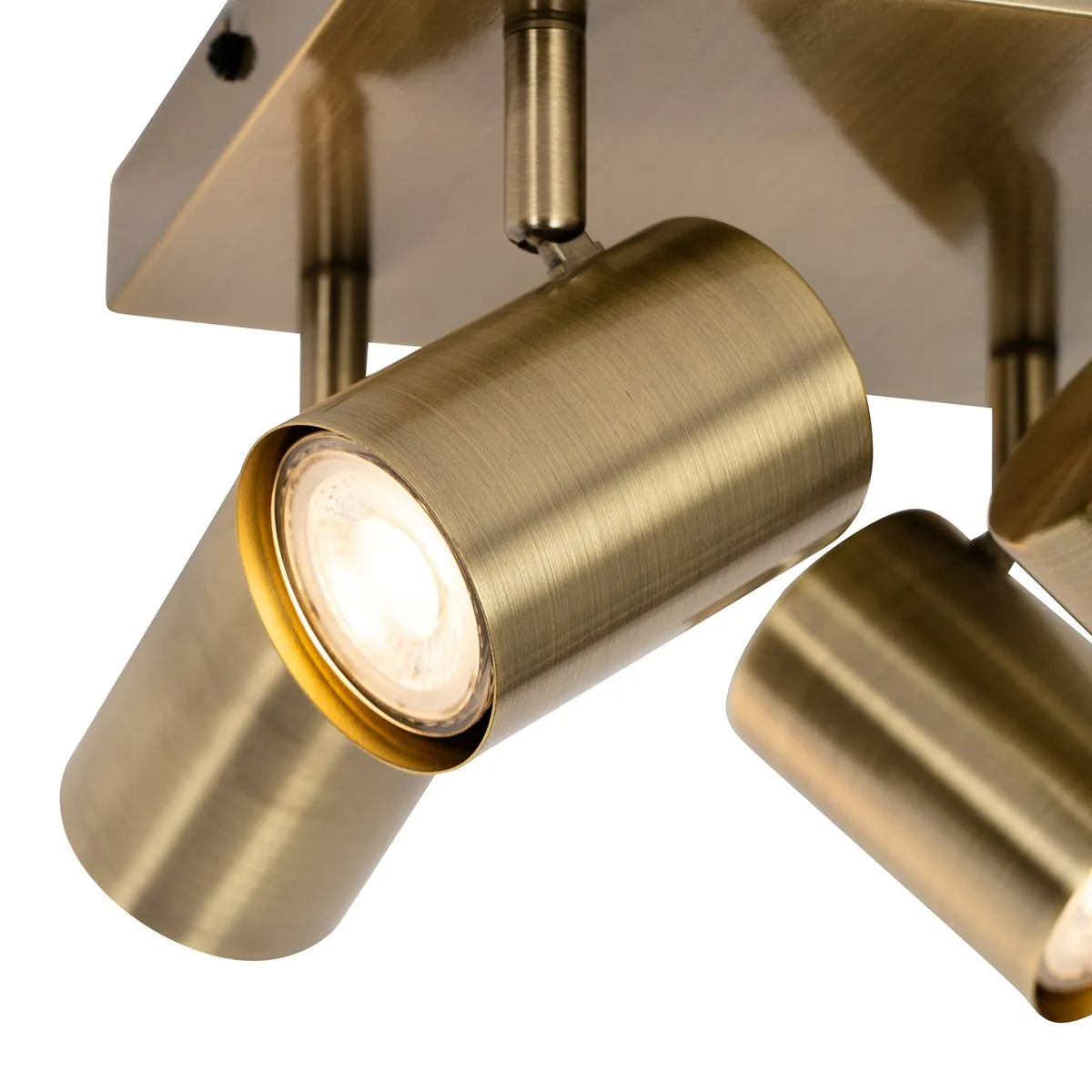 Plafonnier moderne bronze 4 lumières orientable rectangulaire - Jeana
