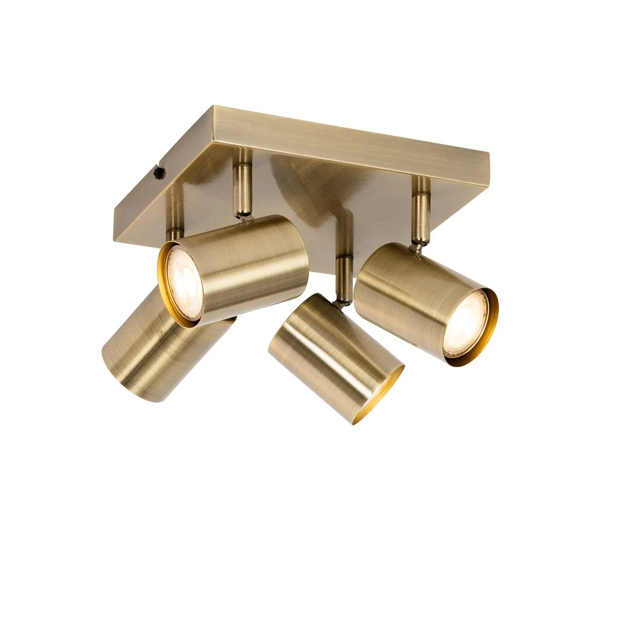 Plafonnier moderne bronze 4 lumières orientable rectangulaire - Jeana