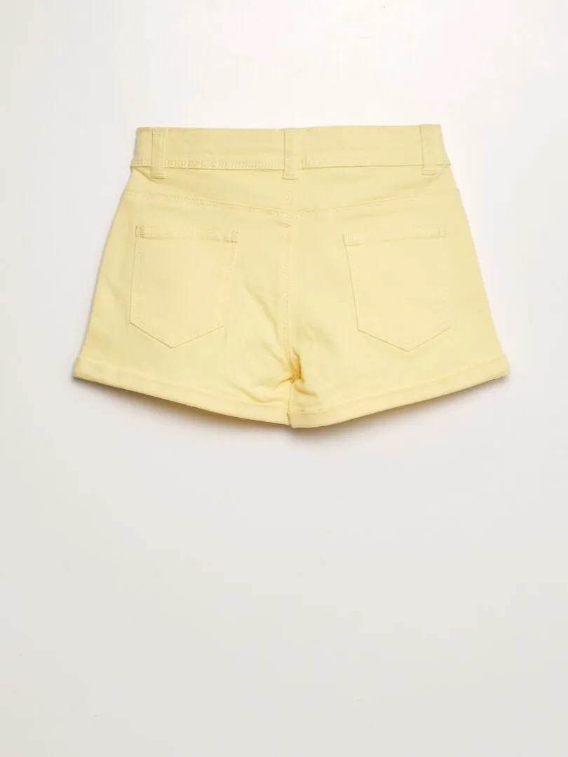 Short en twill - Jaune