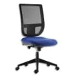 Siège ''Tertio'' dossier résille Noir et assise tissu Bleu, à mécanisme synchrone, s
