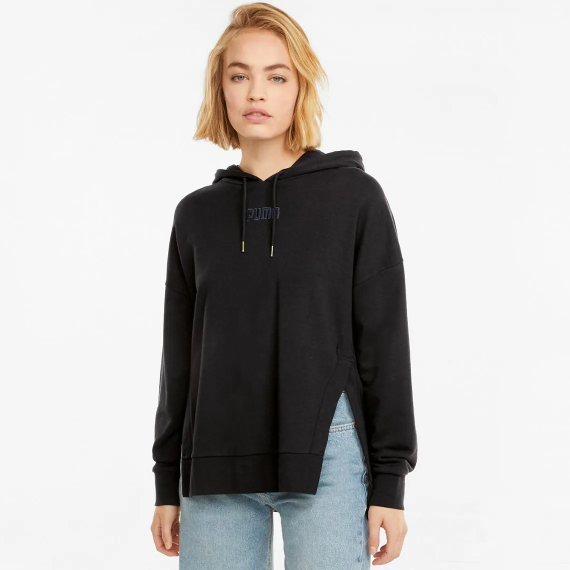 Sweatshirt à capuche Femme W Her Hdy Tr noir en coton | 3 Suisses