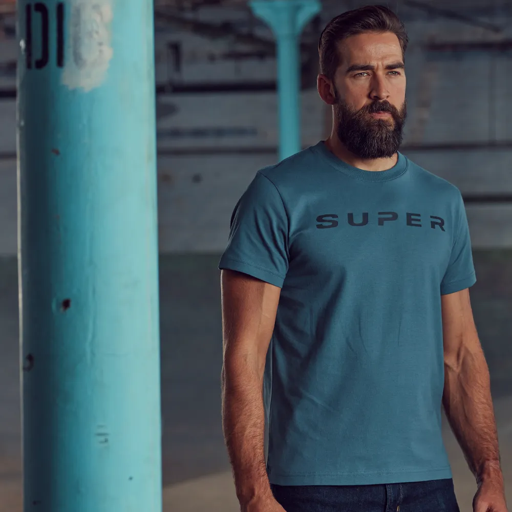 T-shirt bleu SUPER pour homme