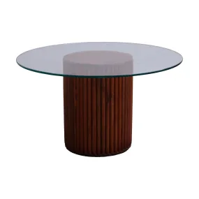 Table basse en bois et plateau en verre 70 cm