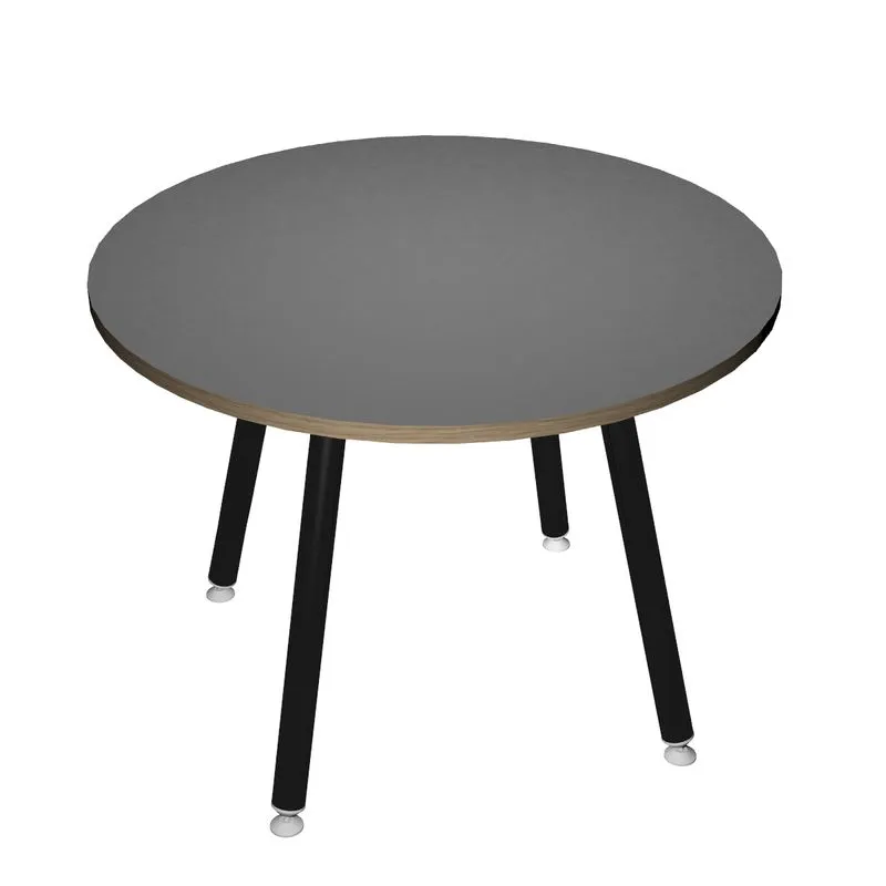 Table ronde - H74 cm - 80 cm - 3 pieds métal anthracite - plateau anthracite