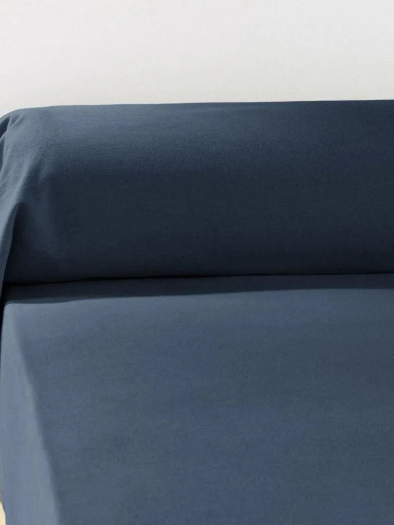 Taie de Traversin Flanelle de Coton - Bleu nuit