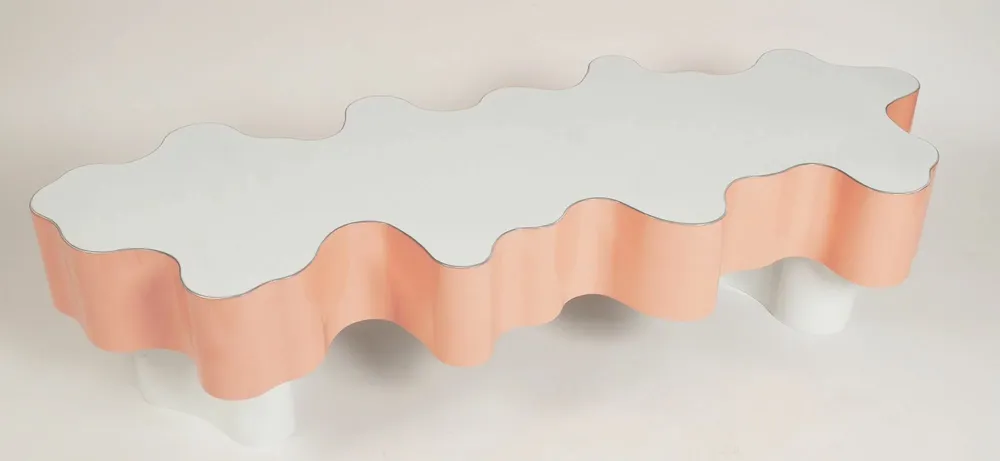 Tidal coffee table by bert furnari, powder-coated aluminum