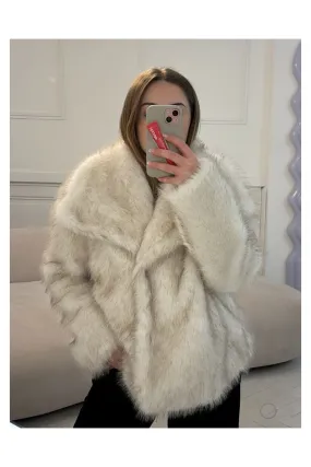 Veste fourrure blanche Cassie