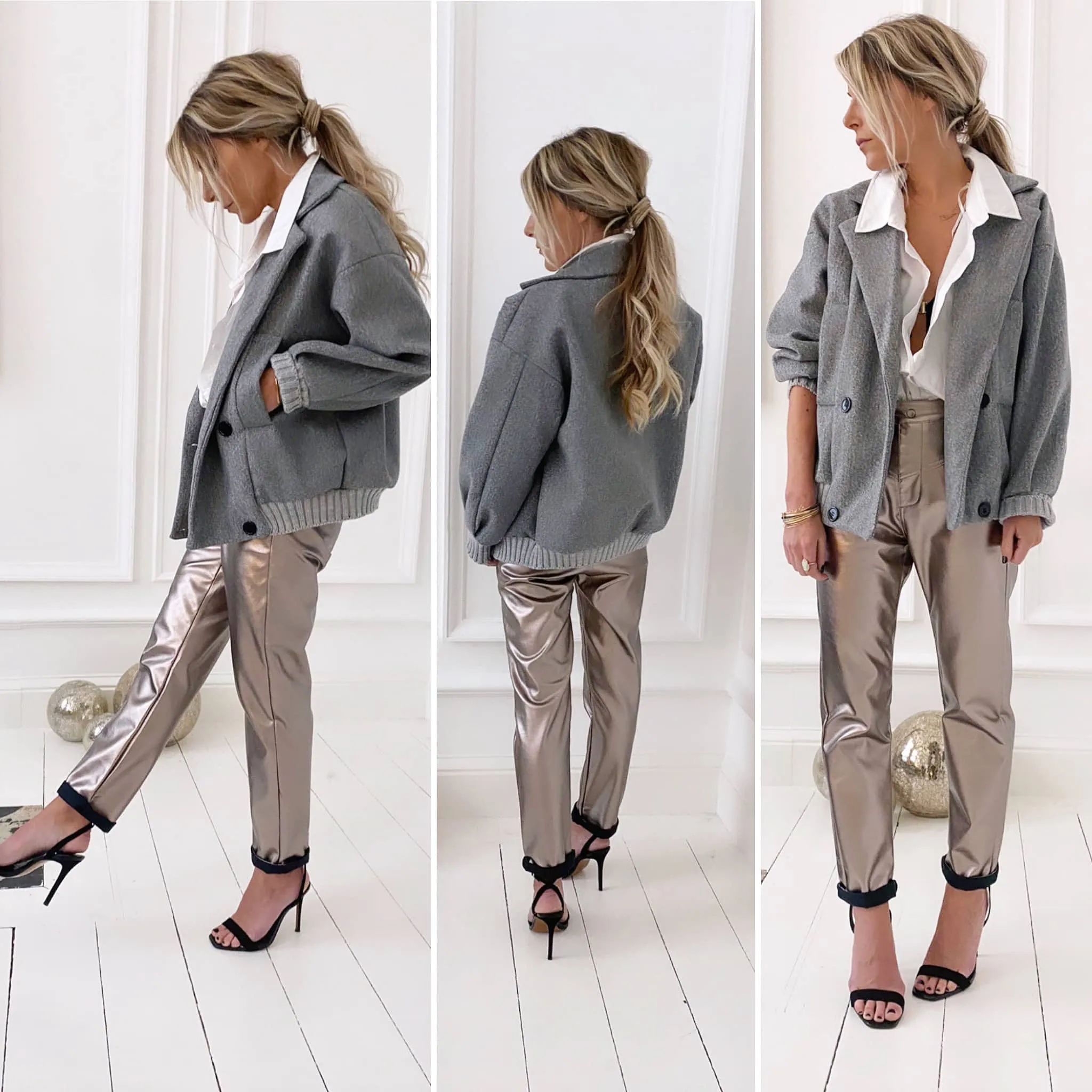Veste grise double boutonnage