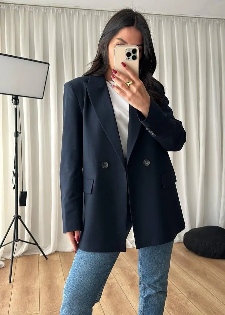 Veste tailleur bleu marine
